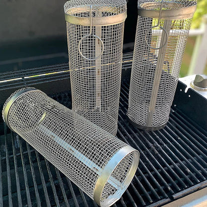 GrillMaster™️ Stainless Steel Rolling Basket